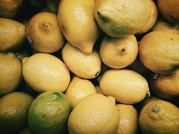 Full frame shot of lemons in market