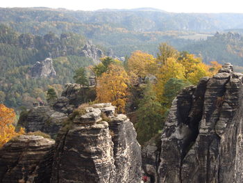 Panoramic view of rocks in mountains