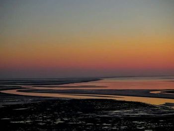 Scenic view of sea at sunset