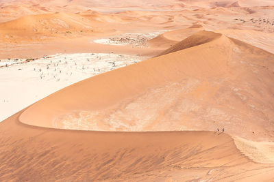 Sand dunes in desert