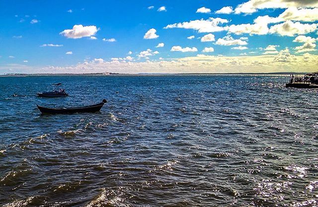 nautical vessel, water, transportation, mode of transport, boat, sea, sky, waterfront, tranquility, tranquil scene, scenics, cloud - sky, horizon over water, beauty in nature, rippled, moored, nature, cloud, travel, blue