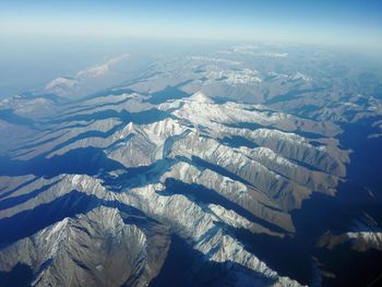 Aerial view of mountain range