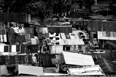 Stack of street market in city