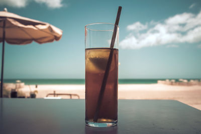 Close-up of drink on table