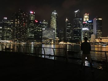 Illuminated cityscape at night