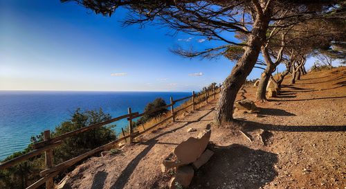 View of etruscan coast, gulf of baratti. a beautiful day in populonia, italy.