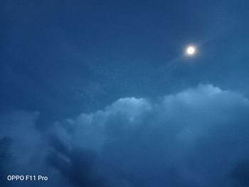 Low angle view of blue sky at night