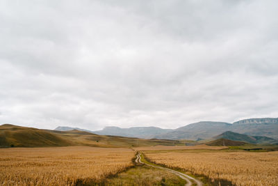 Road with mountains in background