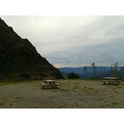 Scenic view of landscape against cloudy sky