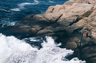 Rock formation by sea