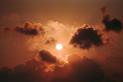 Low angle view of sky at sunset
