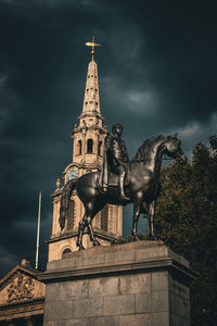 Low angle view of temple against sky