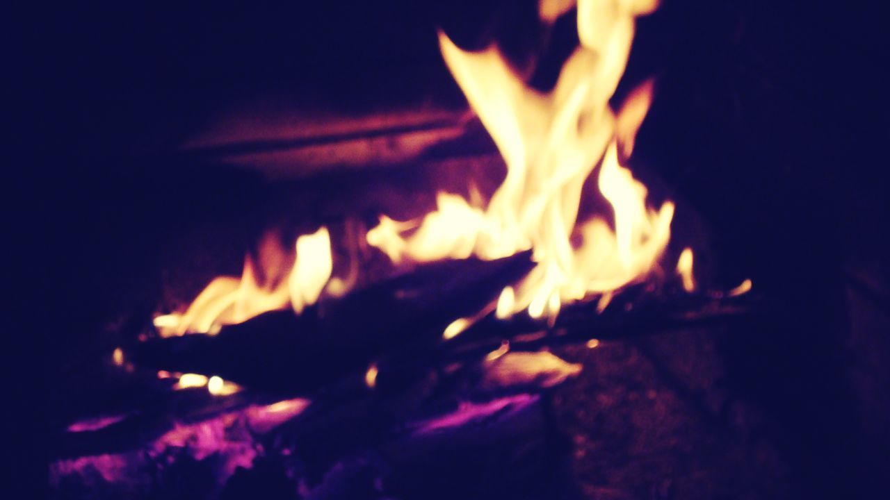 CLOSE-UP OF BURNING FIRE