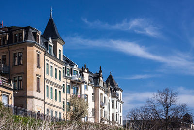 Low angle view of buildings against sky