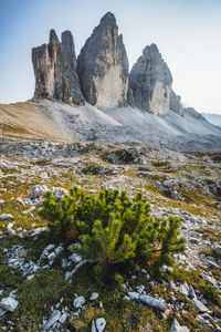 Scenic view of rocky mountains against sky