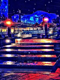 View of illuminated lights at night