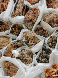 High angle view of food for sale