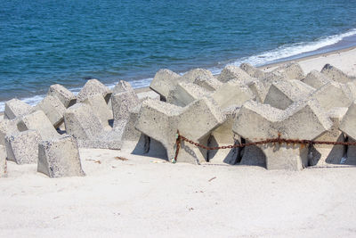 High angle view of beach