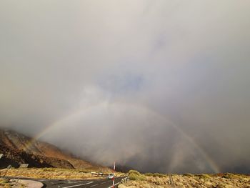 Scenic view of rainbow against sky