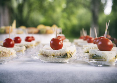 Close-up of dessert on table