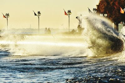 Water splashing in sea