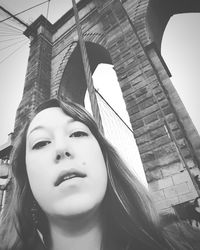 Low angle view of young woman