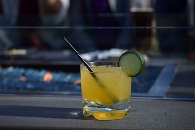 Close-up of drink on table