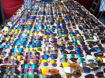 Close-up of multi colored candies for sale in market