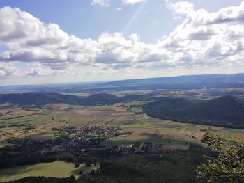 High angle view of landscape against sky