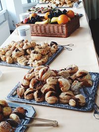 High angle view of food on table