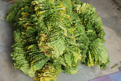 High angle view of vegetables in container