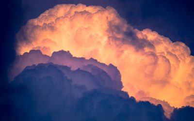 Low angle view of dramatic sky during sunset