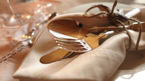 Close-up of object on table