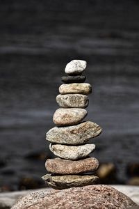 Stack of stones in sea