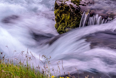 Scenic view of waterfall