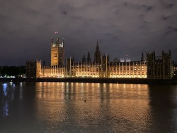 Illuminated city at night