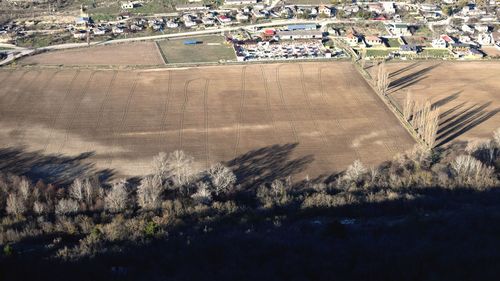 High angle view of agricultural field