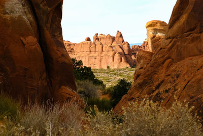 Rock formations at national park against sky