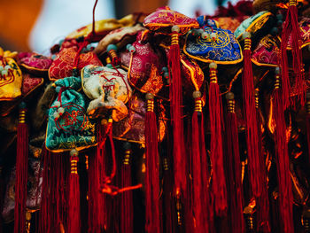 Close-up of multi colored hanging for sale