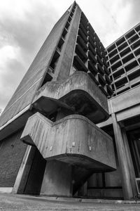 Low angle view of modern building against sky