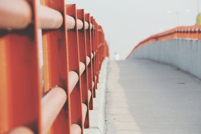 Close-up of red wall