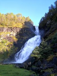 Scenic view of waterfall