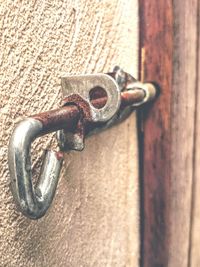 Close-up of metal door