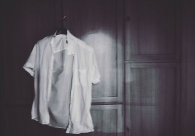 Clothes hanging on wall