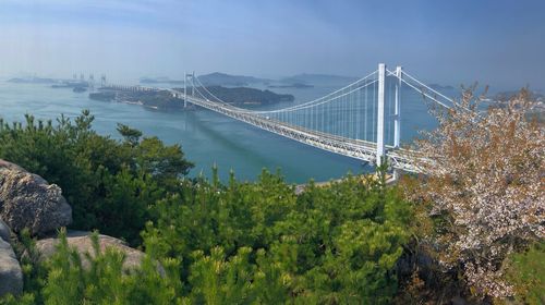 View of suspension bridge