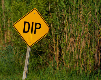 Close-up of road sign