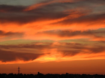 Scenic view of dramatic sky during sunset