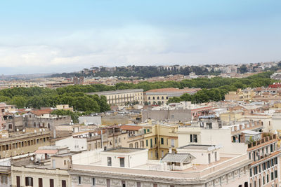 High angle view of townscape against sky