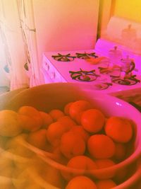 High angle view of vegetables on table