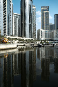 Reflection of buildings in water